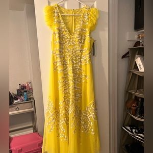 BCBGMAXAZRIA Yellow Tulle Dress